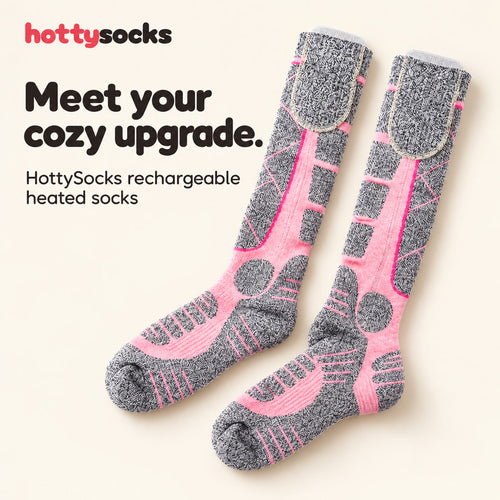 A pair of HottySocks rechargeable heated socks