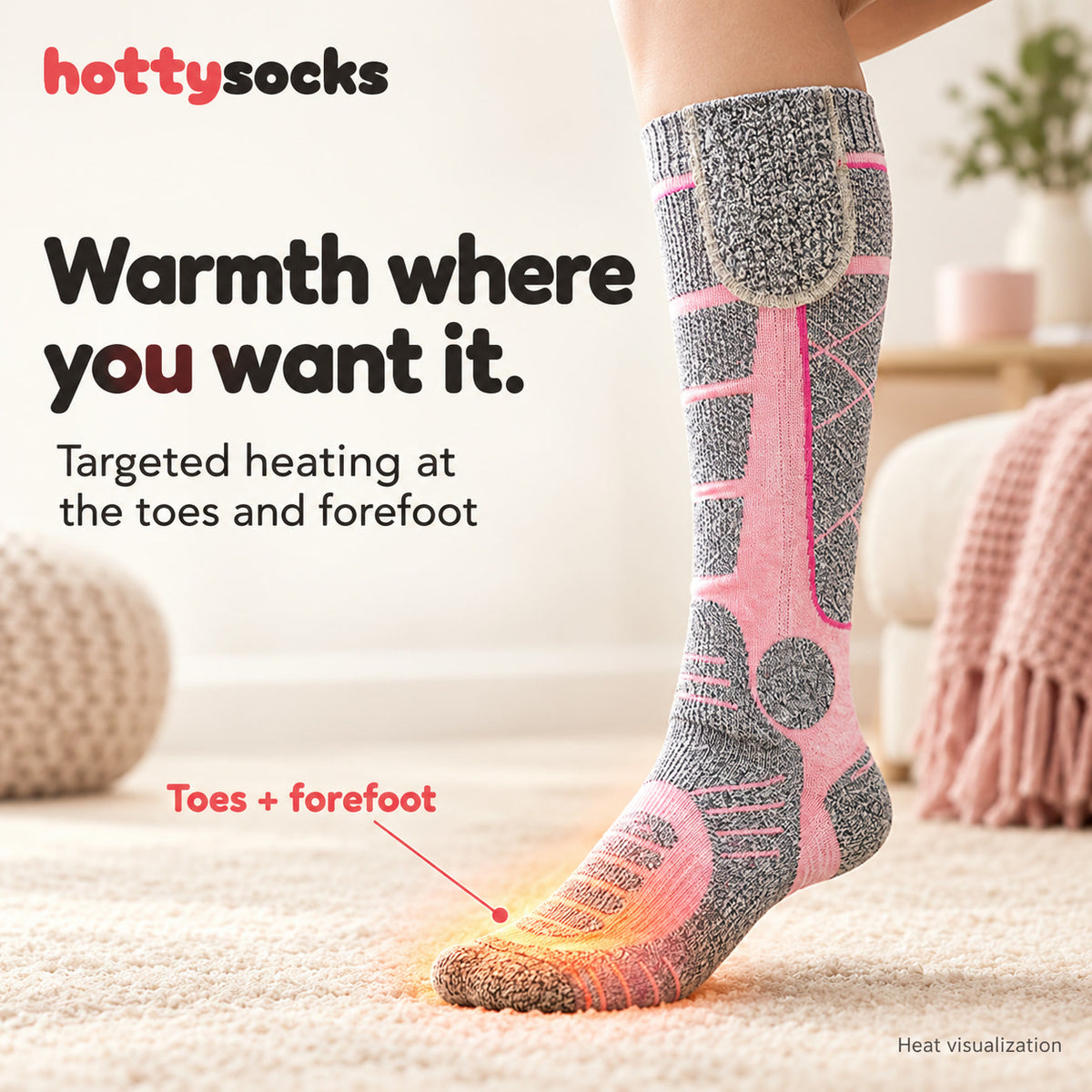 Targeted heating at the toes and forefoot